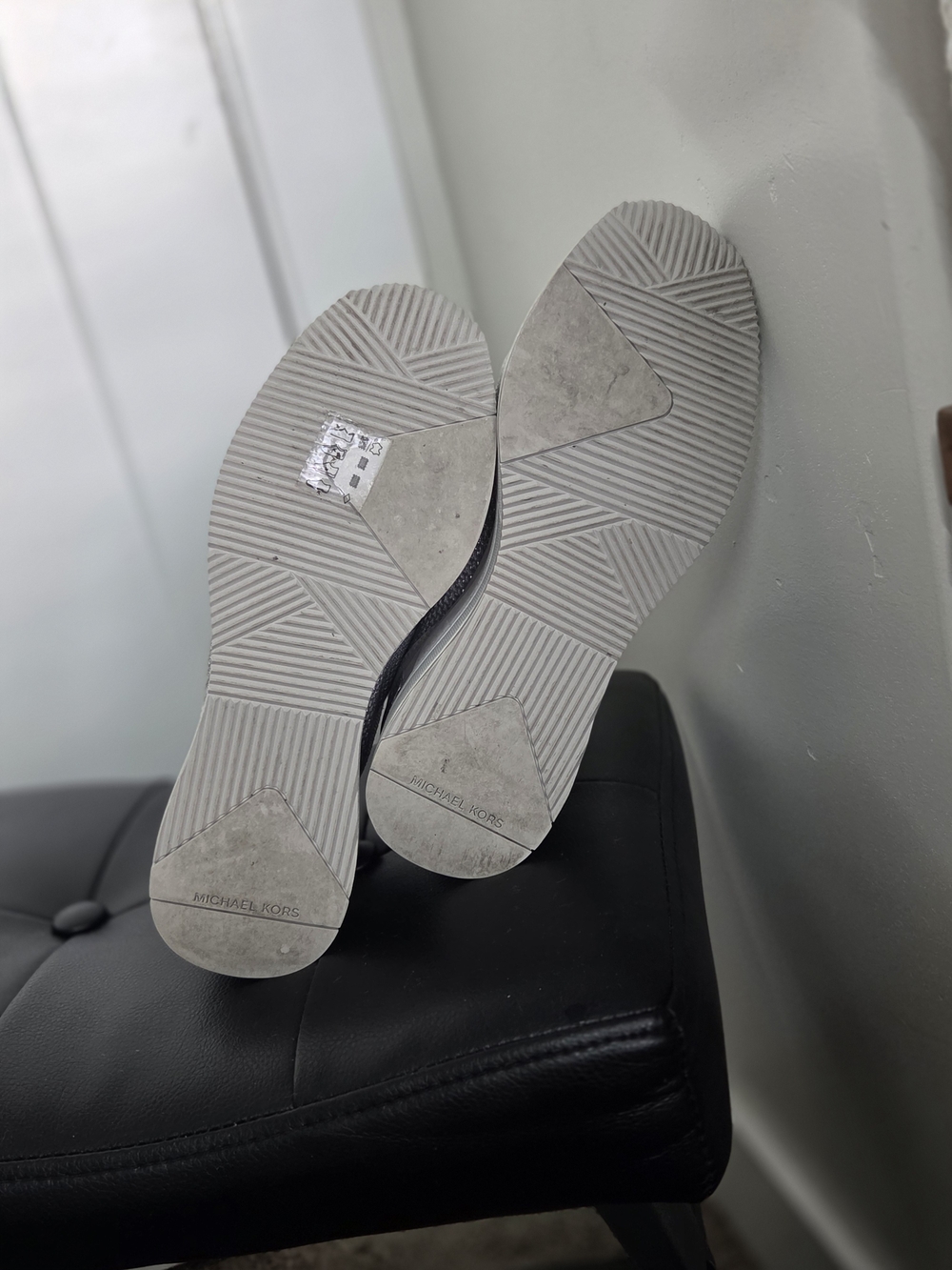 Micharl Kors Slip-On Knit Platform Sneakers in Silver - Picture 4 of 4